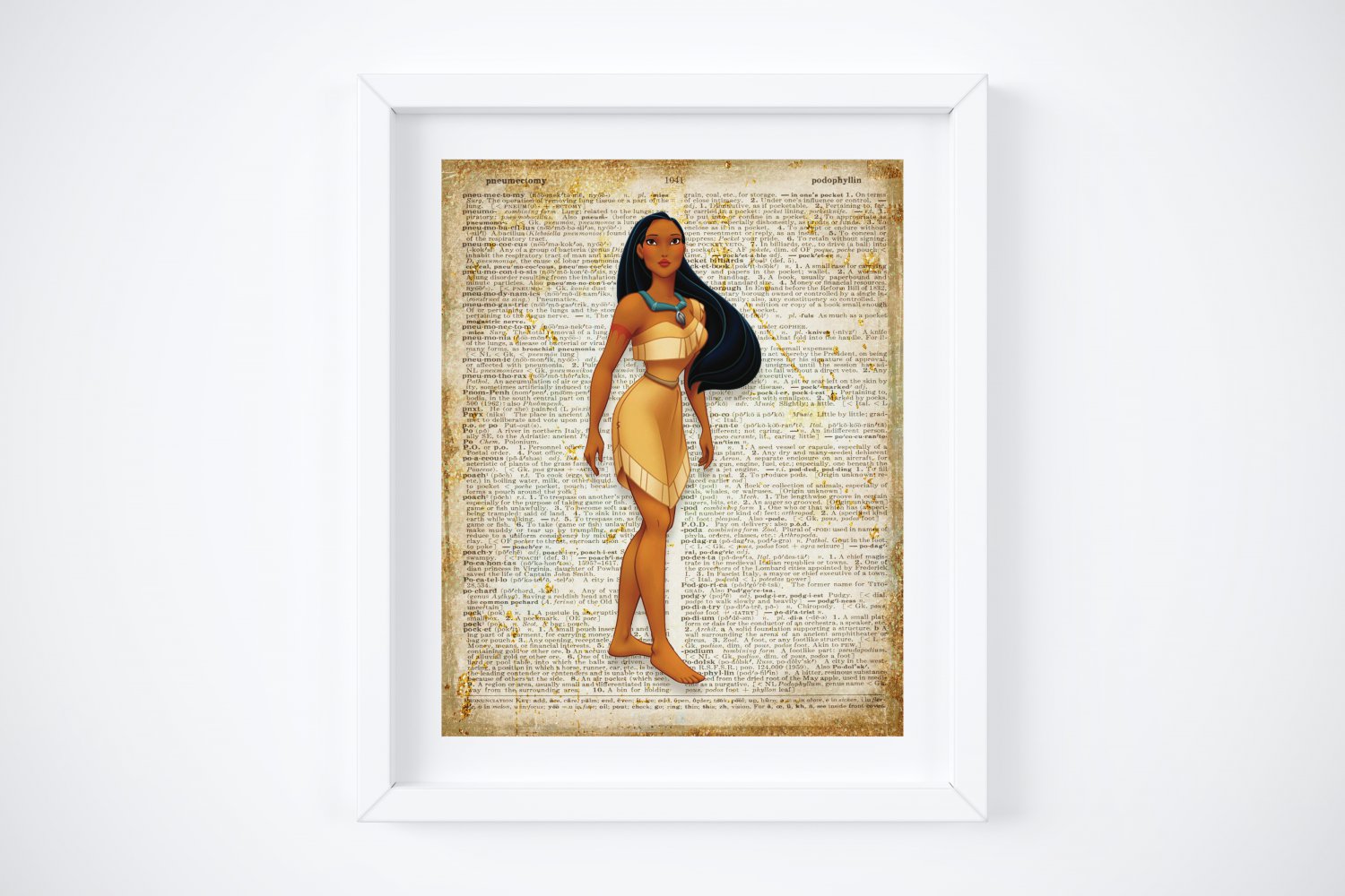 Pocahontas Dictionary Digital Art Print ~ 8" x 10"