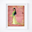Mulan Dictionary Digital Art Print ~ 8" x 10"