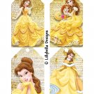 Princesses ~ 4 Tag Pages ~ 3" x 5" - Belle, Jasmine, Pocahontas & Mulan