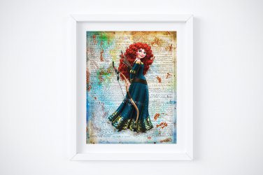 Merida ~ Brave Dictionary Digital Art Print ~ 8" x 10"