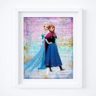 Frozen ~ Elsa & Anna Dictionary Digital Art Print ~ 8" x 10"
