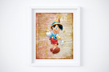 Pinocchio Dictionary Digital Art Print ~ 8" x 10"