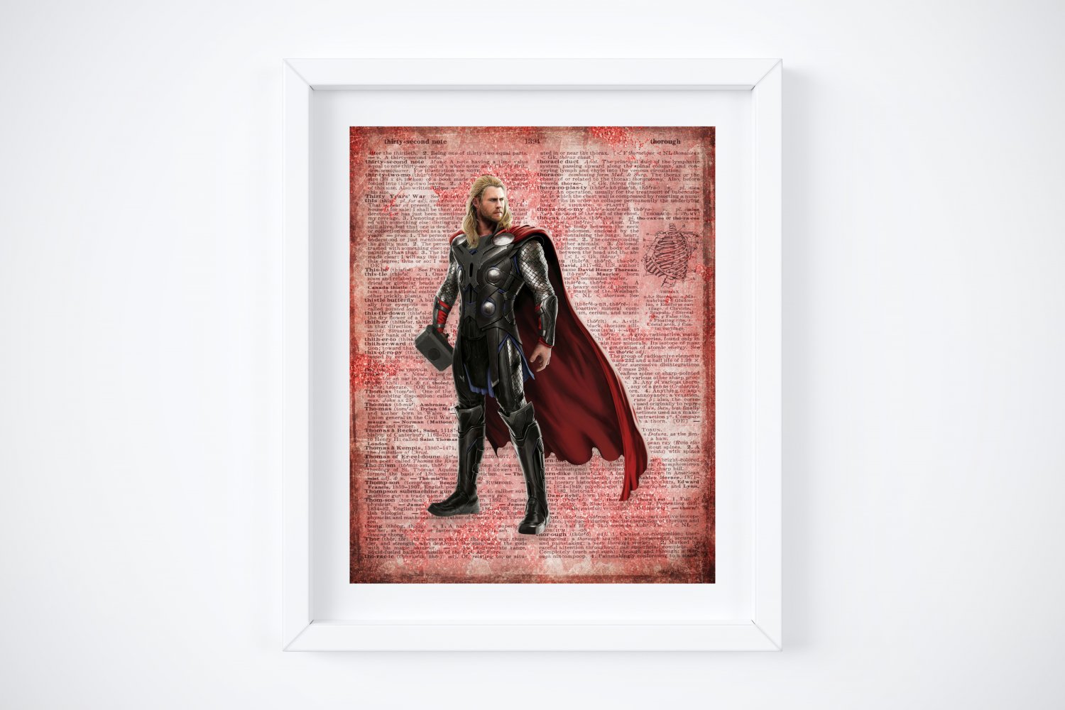 Thor ~ Marvel Dictionary Digital Art Print ~ 8" x 10"