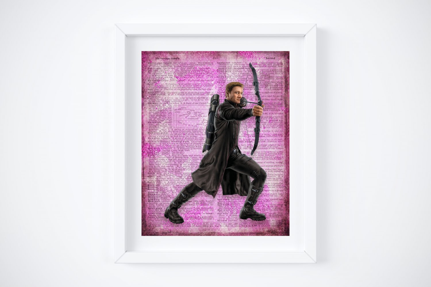Hawkeye ~ Marvel Dictionary Digital Art Print ~ 8" x 10"