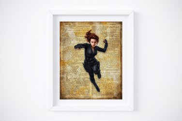 Black Widow ~ Marvel Dictionary Digital Art Print ~ 8" x 10"