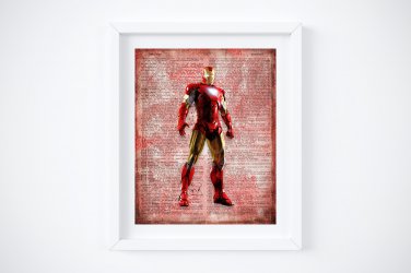 Iron Man ~ Marvel Dictionary Digital Art Print ~ 8" x 10"