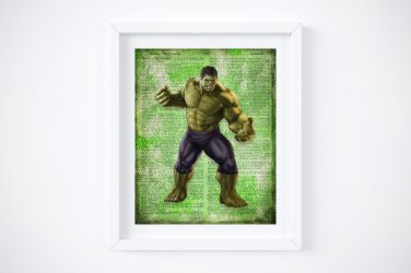 Hulk ~ Marvel Dictionary Digital Art Print ~ 8" x 10"