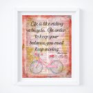 Bicycle - Albert Einstein Quote Dictionary Digital Art Print ~ 11" x 14"