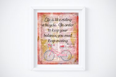 Bicycle - Albert Einstein Quote Dictionary Digital Art Print ~ 11" x 14"
