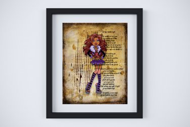 Clawdeen Wolf ~ Monster High Layered Digital Art Print ~ 8" x 10"