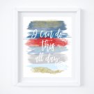 Captain America ~ Marvel Watercolor Brush Art Print with Quote: 8" x 10"