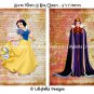 Snow White and Evil Queen Dictionary Digital Art Prints ~ 5" x 7" ~ Good & Evil