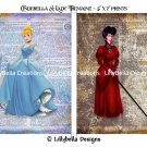 Cinderella and Lady Tremaine Dictionary Digital Art Prints ~ 5" x 7" ~ Good & Evil
