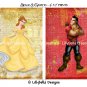 Belle and Gaston Dictionary Digital Art Prints ~ 5" x 7" ~ Beauty and the Beast ~ Good & Evil