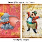 Dumbo & The Ringmaster Dictionary Digital Art Prints ~ 5" x 7" ~ Good & Evil
