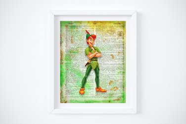 Peter Pan Dictionary Digital Art Print ~ 8" x 10 ~ Neverland