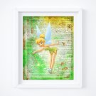 Tinkerbell ~ Peter Pan Dictionary Digital Art Print ~ 8" x 10 ~ Neverland, Fairy, Pixie
