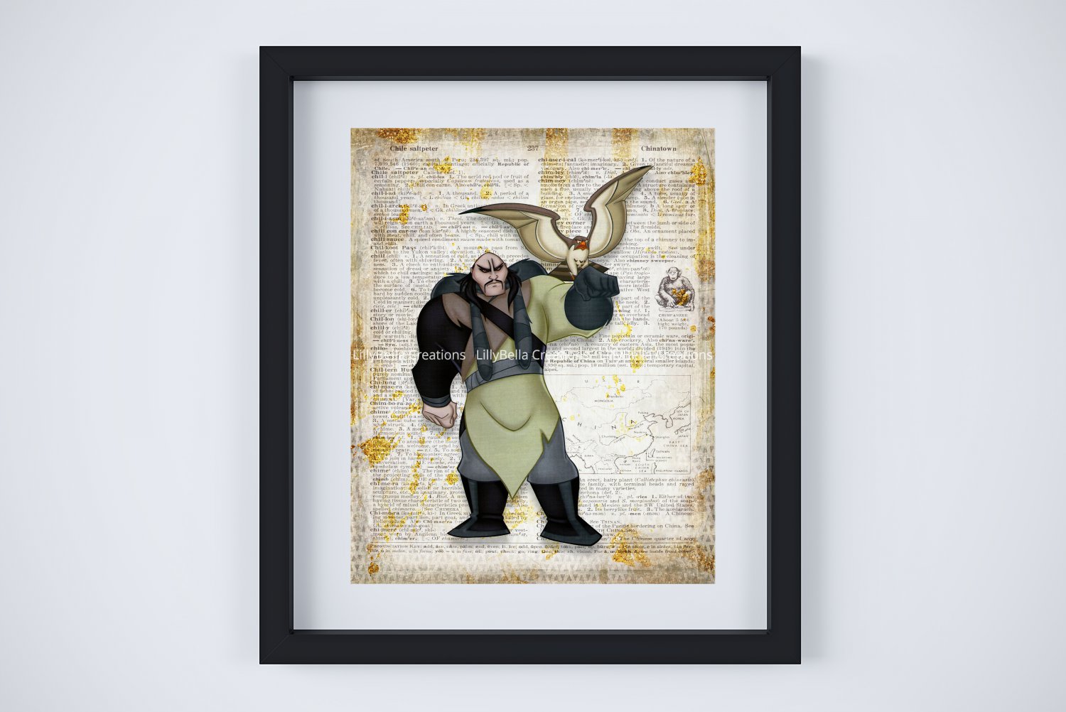 Shan Yu ~ Mulan Dictionary Digital Art Print ~ 8" x 10" - Villian, China