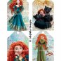 Disney Princesses ~ 16 Layered Digital Art Tags ~ 3" x 5" - Tiana, Rapunzel, Merida & Moana