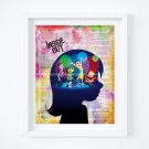 Inside Out ~ Dictionary Digital Art Print ~ 8" x 10" ~ Inside Riley's Head Emotions