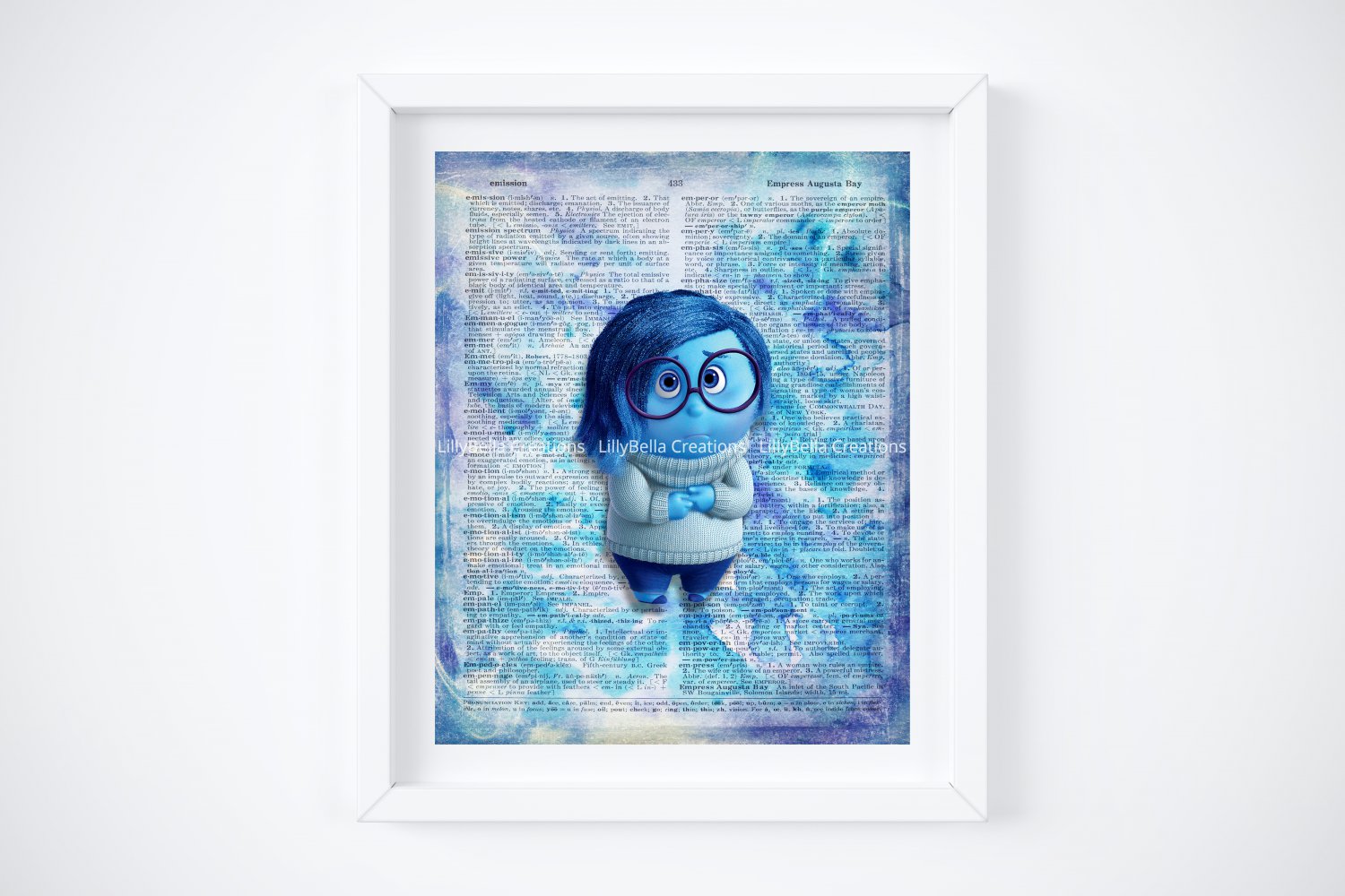 Inside Out ~ Dictionary Digital Art Print ~ 8" x 10" ~ Joy Sadness Disgust Anger Fear