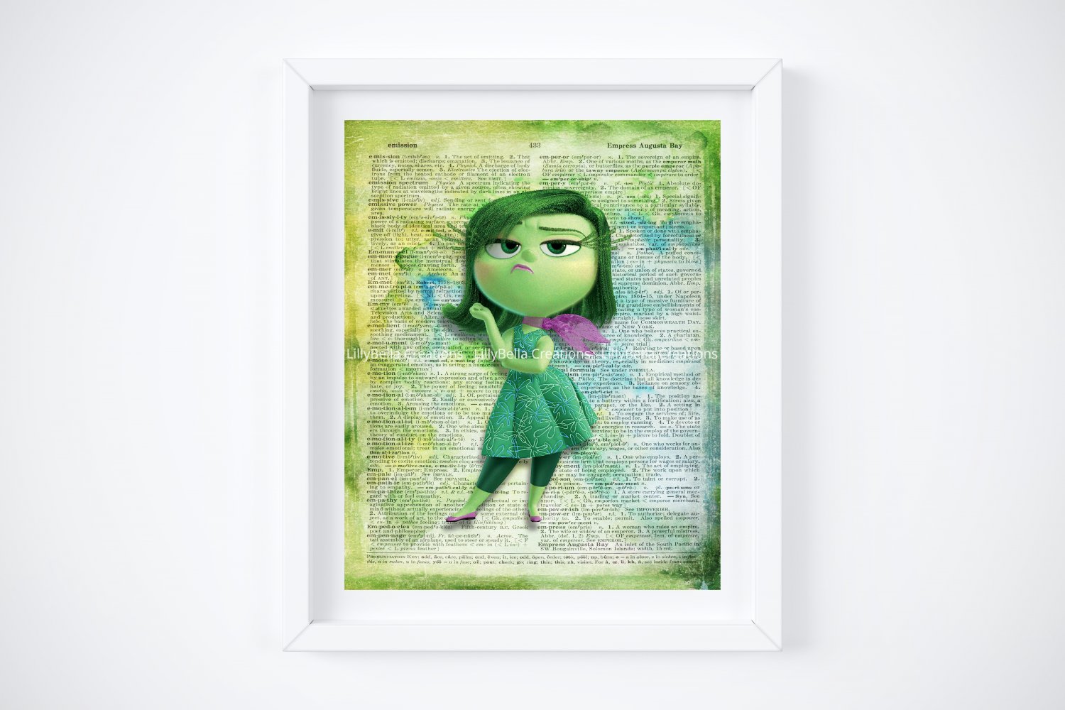 Inside Out ~ Dictionary Digital Art Print ~ 8" x 10" ~ Joy Sadness Disgust Anger Fear