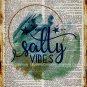 Salty Vibes ~ Watercolor & Dictionary Digital Art Prints: 8" x 10" ~ Blue, Green and Gold