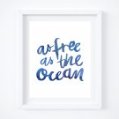 2 Ocean & Beach Watercolor Quote Art Prints: 8" x 10"