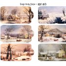 George Henry Durrie - 2.25 x 4 inch Tags - 24 total ~ Vintage Winter Artist Currier & Ives style