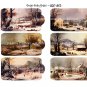 George Henry Durrie - 2.25 x 4 inch Tags - 24 total ~ Vintage Winter Artist Currier & Ives style