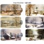George Henry Durrie - 2.25 x 4 inch Tags - 24 total ~ Vintage Winter Artist Currier & Ives style