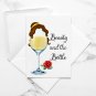Drunk Belle ~ Beauty and the Beast Watercolor Wine with Quote 8" x 10" + Greeting Card