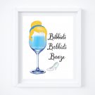 Drunk Cinderella ~ Watercolor Wine with Quote 8" x 10" + Greeting Card