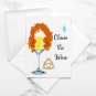 Drunk Merida ~ Brave Watercolor Wine with Quote 8" x 10" + Greeting Card