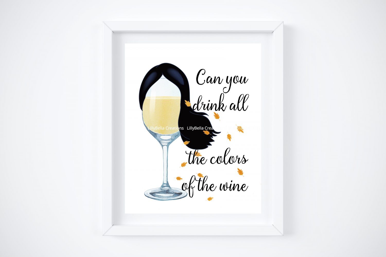 Drunk Pocahontas ~ Watercolor Wine with Quote 8" x 10" + Greeting Card