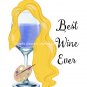 Drunk Rapunzel ~ Tangled Watercolor Wine with Quote 8" x 10" + Greeting Card