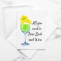 Drunk Tinkerbell ~ Peter Pan Watercolor Wine with Quote 8" x 10" + Greeting Card