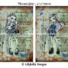 Frankie Stein ~ Monster High Dictionary Digital Art Prints ~ 5" x 7"
