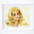 Barbie - Vintage Watercolor 10" x 8" & four 3" x 5" Tags