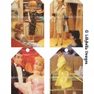 Classic Barbie ~ 4 Layered Digital Art Tag Pages ~ 3" x 5" - Barbie, Ken, Skipper & Midge