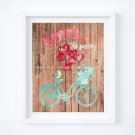 Bicycle - Love the Journey Digital Art Print ~ 8" x 10" ~ 3 Different Backgrounds!