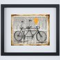 Tandem Bicycle - Dictionary Digital Art Print ~ 10" x 8" ~ Bicycle built for two