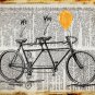 Tandem Bicycle - Dictionary Digital Art Print ~ 10" x 8" ~ Bicycle built for two