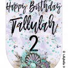 Mermaid Birthday Banner Digital Art Print ~ 7" x 10.5" ~ Personalized ~ Audrey style Mermaid