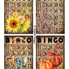 Autumn Fall Watercolor Bingo Cards - 3.5 x 5" ~ 16 Mixed Media