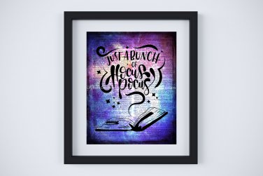 Just a Bunch of Hocus Pocus ~ Dictionary Digital Art Print: 8" x 10" ~ Purple Watercolor ~ Halloween