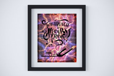 Just a Bunch of Hocus Pocus ~ Dictionary Digital Art Print: 8" x 10" ~ Flames Watercolor ~ Halloween