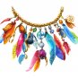 4 BOHO Watercolor Art Prints: 10" x 8" (Colorful Feathers & Word Art)
