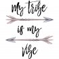 6 BOHO Watercolor Art Prints: 8" x 10" (Feathers, Skull & My Tribe is My Vibe (Word Art)