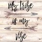 6 BOHO Watercolor Art Prints: 8" x 10" (Feathers, Skull & My Tribe is My Vibe (Word Art)